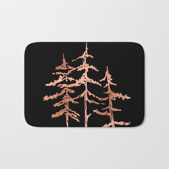 THE THREE SISTERS Trees Rose Gold Bath Mat