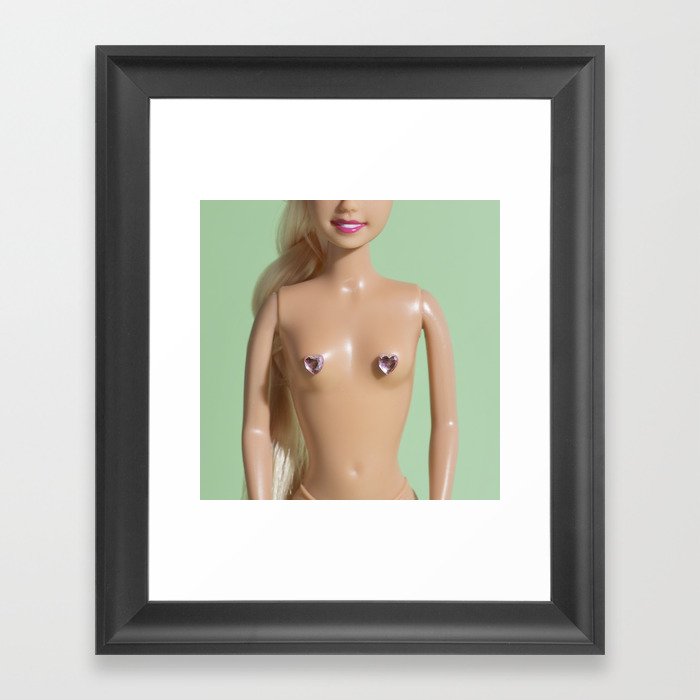 Shiny nipples Framed Art Print