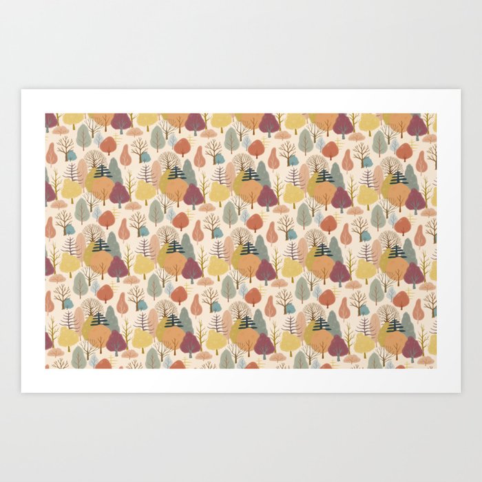 Trees in a Forest Pattern Art Print