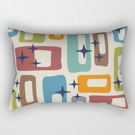 Retro Mid Century Modern Abstract Pattern 224 Atomic Googie Rectangular Pillow