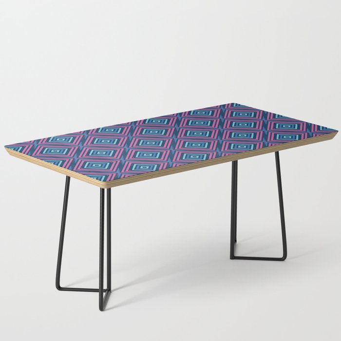 Blue and Purple Square Pattern Coffee Table