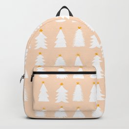 Christmas Tree Pattern on Peach Backpack