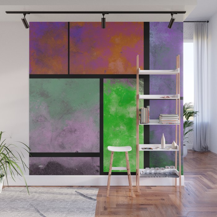 Textured Windows Modern Abstract Textured Painting Wall Mural