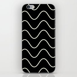 Abstract Wavy Lines Pattern - Black and white iPhone Skin