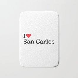I Heart San Carlos, CA Bath Mat | California, Ca, Red, Heart, Typewriter, Love, Graphicdesign, White, Sancarlos 