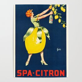 Spa-Citron Vintage French Drink Ad Poster