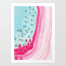 Pink beach Art Print
