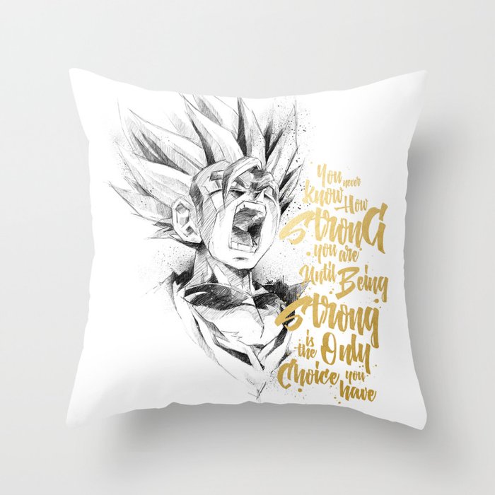 Dragonball Z - Strenth Throw Pillow