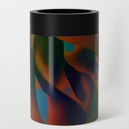 Autumn Abstract _ copper teal sienna red Can Cooler