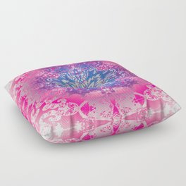 Pretty Delicate Sweet Boho Watercolor Mandala Print Floor Pillow