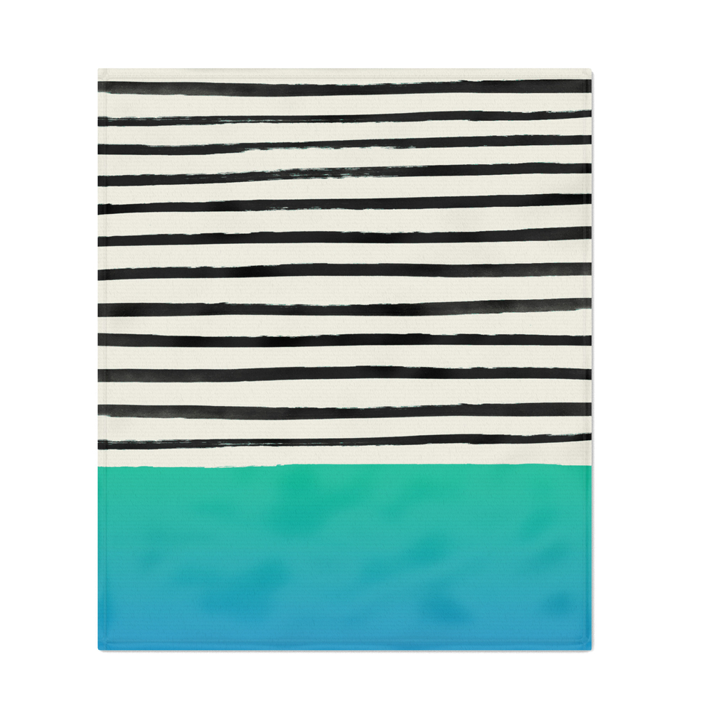 Mermaid & Stripes Throw Blanket by floresimagespdx