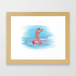 Neon Pastel Giraffe Framed Art Print