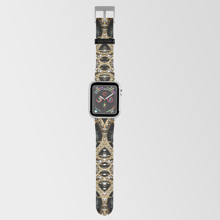  art deco jewelry bohemian champagne gold black rhinestone Apple Watch Band