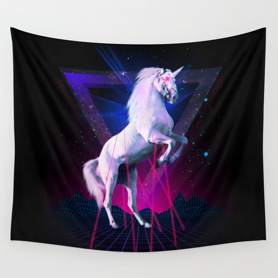 The last laser unicorn Wall Tapestry