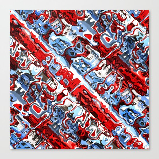 Red White And Blue Abstract Canvas Print