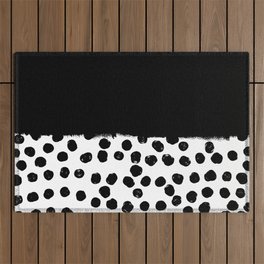 The Dots in Black Ink Outdoor Rug