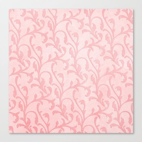 Pretty princess- Pink elegant Damask pattern Canvas Print