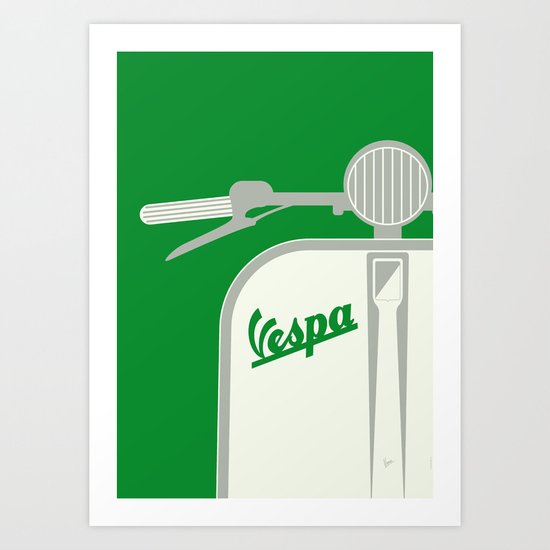 MY VESPA - FROM ITALY WITH LOVE - GREEN Art Print