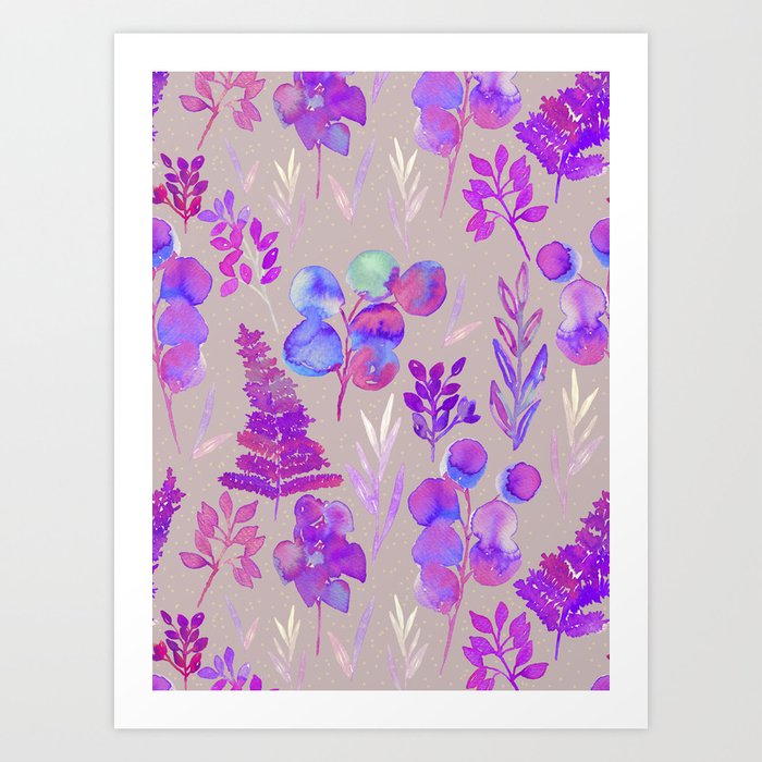 Violet leaves Art Print