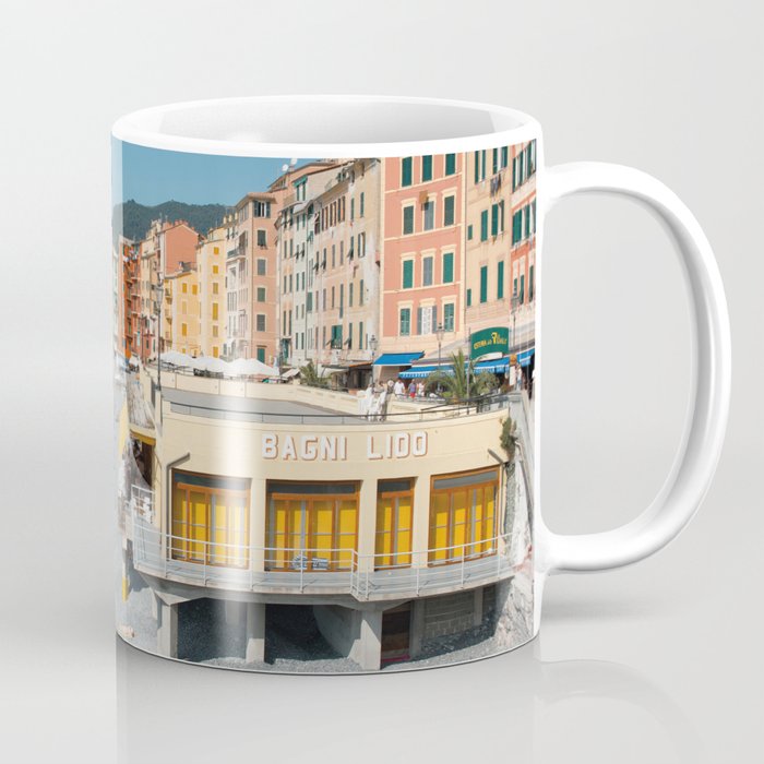 Amalfi, pastel dream houses with kids playing | Mediterranean Coast, Italy | Colorful travel photography in Europe | Horizontal art print Coffee Mug