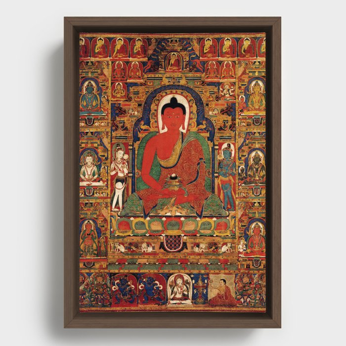Amitayus Buddha Nirmanakaya Thangka Framed Canvas