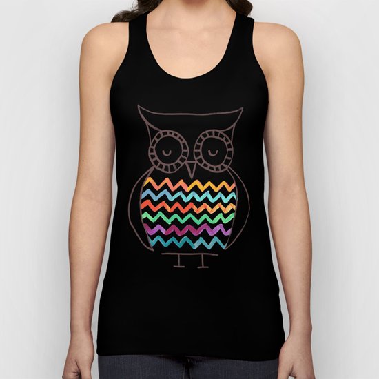 Chevron Owl Unisex Tank Top