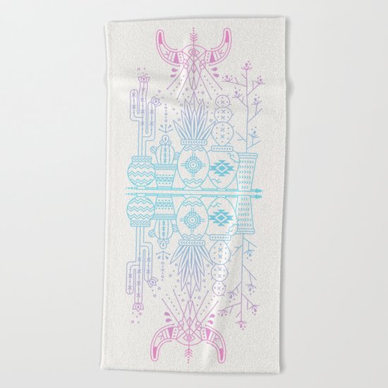 Santa Fe Garden – Rose Quartz & Serenity Beach Towel