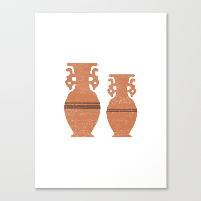 Greek Pottery 37 - Amphorae - Terracotta Series - Modern, Contemporary, Minimal Abstract - Sienna Canvas Print