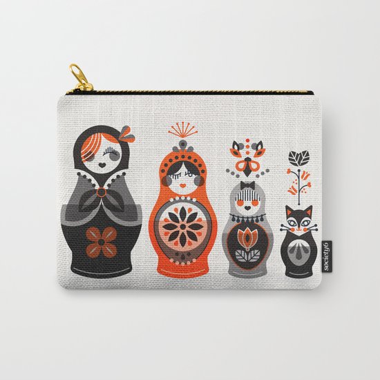 Russian Nesting Dolls – Red & Black Carry-All Pouch