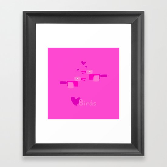 Love Birds-Pink Framed Art Print