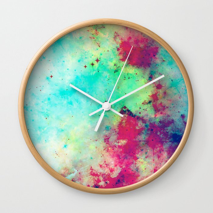 Join The Heavens Abstract Space Painting Wall Clock By Printpix Society6
