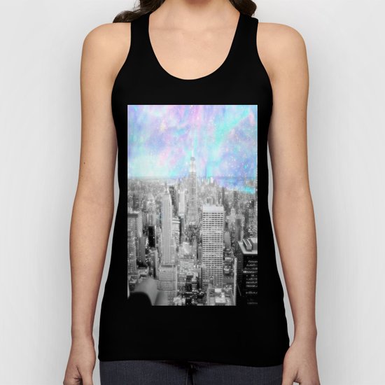 New York City. Pink Lavender Periwinkle Aqua Skies Unisex Tank Top