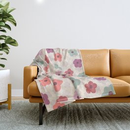 sunny flowers pink-rose-red  Throw Blanket