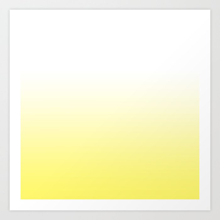 yellow and white ombre Art Print by threequalsquare | Society6