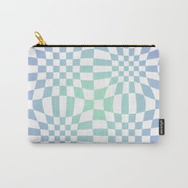 Medium Gradient Checkerboard Ripple - Purple & Turquoise Blue Carry-All Pouch