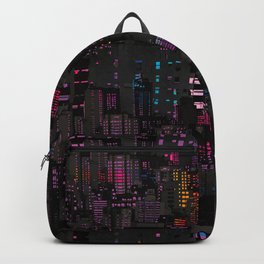Urbanist Backpack | Vector, Lights, Pop Art, Digital, Pop Surrealism, Metropolis, Buildings, Architecture, Other, Landscape 