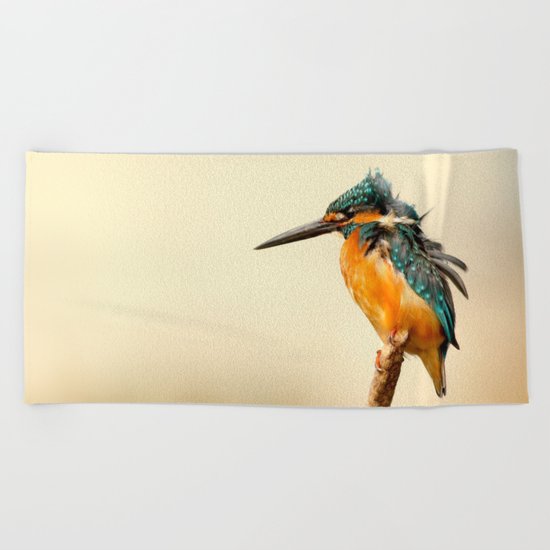 Kingfisher Bird Beach Towel