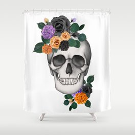 Flowers Scull Shower Curtain