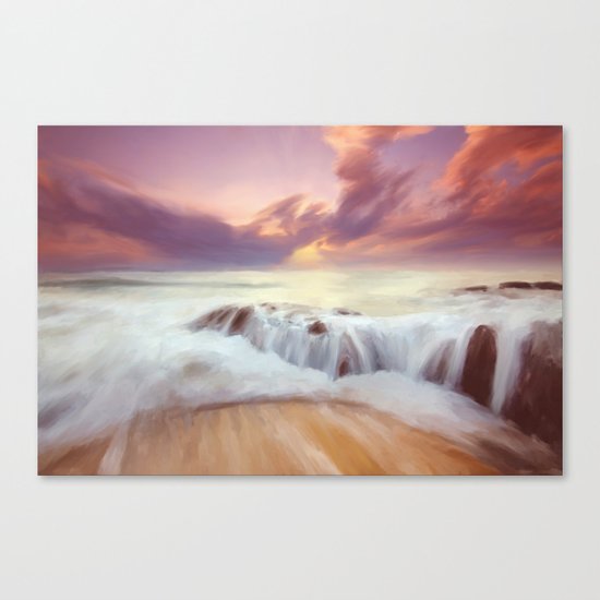 Sunset on the cliffs Canvas Print
