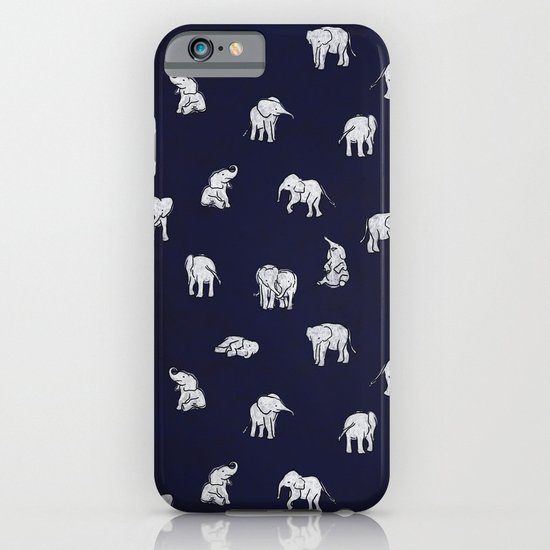 Indian Baby Elephants in Navy iPhone & iPod Case