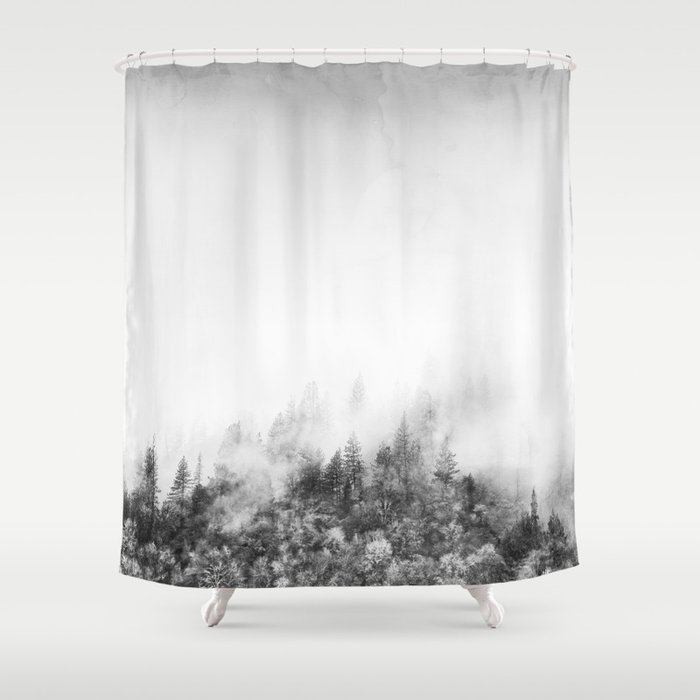 Monochromatic Landscape Shower Curtain
