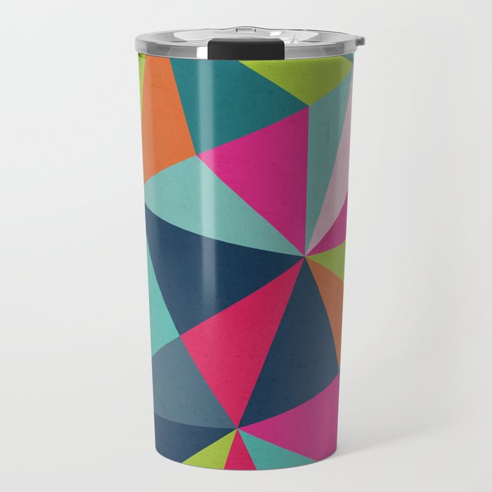 Geometric Triangle Pattern  - Spring Color Palette - Travel Mug