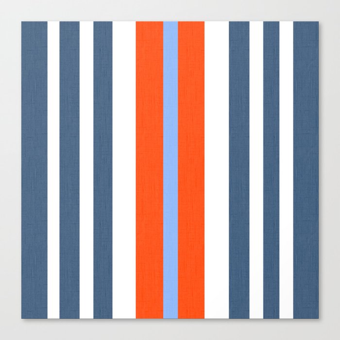 Mitchell Stripe Red White And Blue With Sky Blue Canvas Print