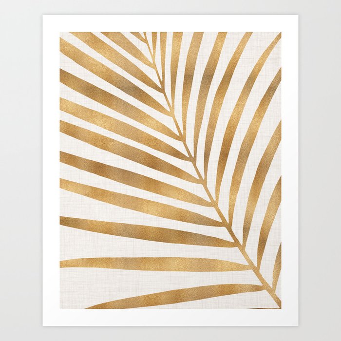 Metallic Gold Palm Leaf Kunstdrucke Metallic Gold Palm Leaf Kunstdrucke