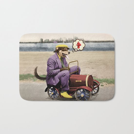 Barkin' Down the Highway! Bath Mat