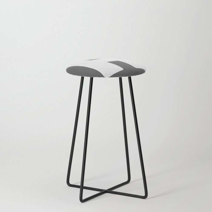 H (White & Grey Letter) Counter Stool