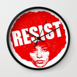 Angela Davis - Resist (red version) Wall Clock