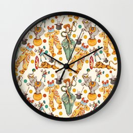 colored vintage style circus pattern Wall Clock | Digital, Graphicdesign, Carnival, Retro 