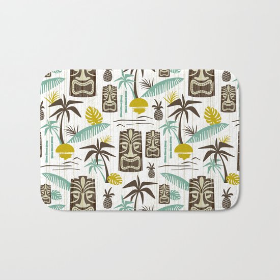 Island Tiki - White Bath Mat