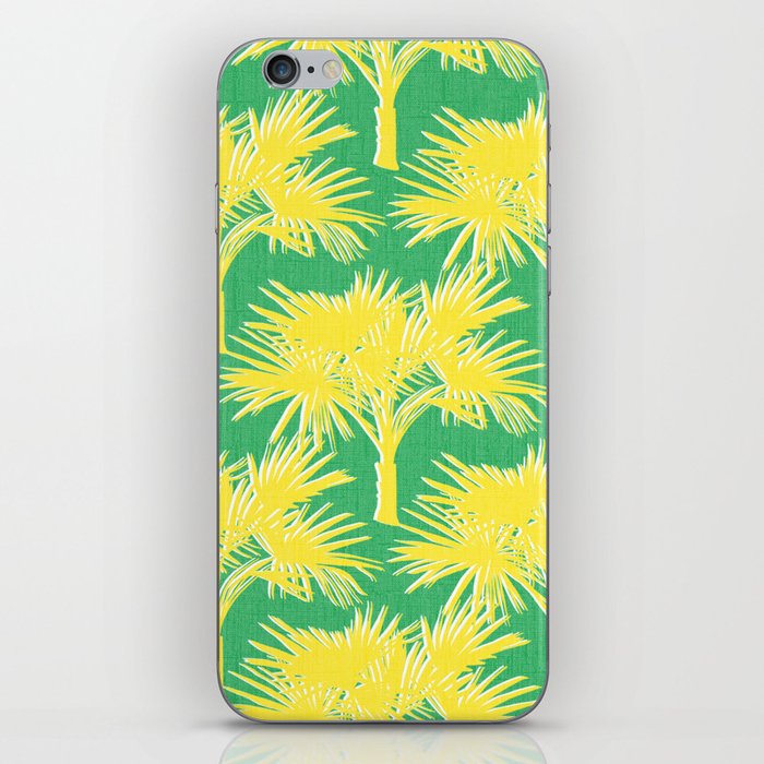 70’s Palm Springs Yellow on Kelly Green iPhone Skin
